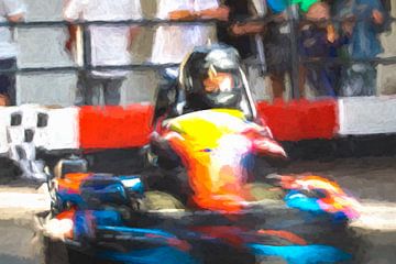 Kartfahren, Geschwindigkeit, Spaß und viel Farbe.... von Nicolaas Digi Art