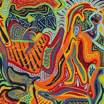 chaotic wavy colorful bold abstract