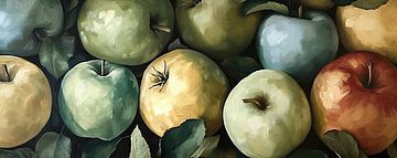 Groene Appels Schilderij | Nature's Sweet Bounty van Blikvanger Schilderijen