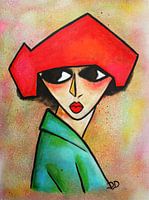 Abstract portrait of the corn poppy by Kees van Dongen
