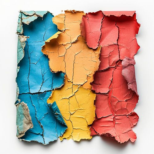 gekleurde stukken papier