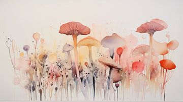 Mushrooms in Pastel 1 by ByNoukk
