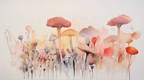 Paddenstoelen in Pastel 1