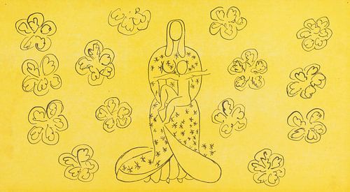 Vierge et l’enfant au décor fleuri 