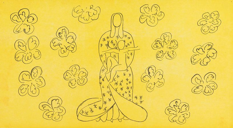 Vierge et l’enfant au décor fleuri  by Masterful Masters