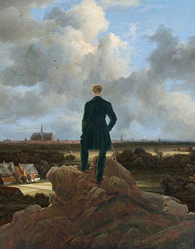 Der Spaziergänger blickt über die Bleichfelder nach Haarlem