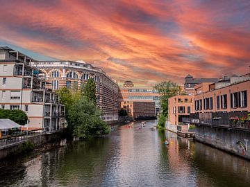 Klein Venetië in de wijk Plagwitz in Leipzig