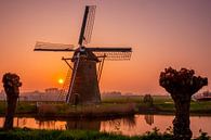 Windmill de stevenshofjesmolen during sunset by John Ouds thumbnail