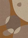 Moderne abstracte retro organische vormen kunst in aardetinten, bruin, geel, beige van Dina Dankers thumbnail