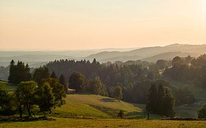 Sunset between the hills