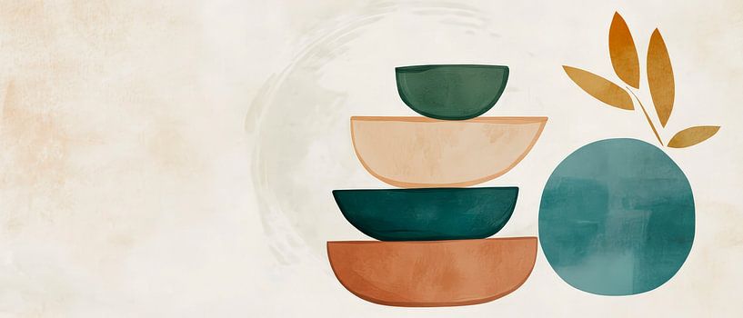 Abstracte kompositie in zachte kleuren van Poster Art Shop