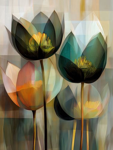 Élégance florale dans l'abstraction