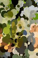 Botanische Brillanz. Abstrakte Landschaft. Regentropfen