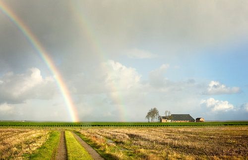 Dubbele regenboog in de Noordpolder