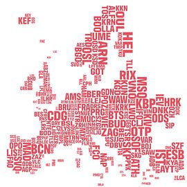 Carte des aéroports européens sur Stef van Campen