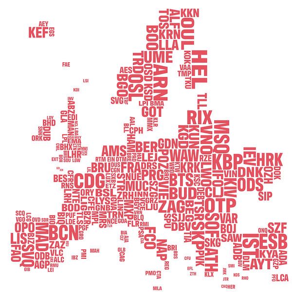 Map of European airports by Stef van Campen