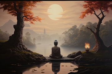 Meditation at Sunset by ARTEO Paintings