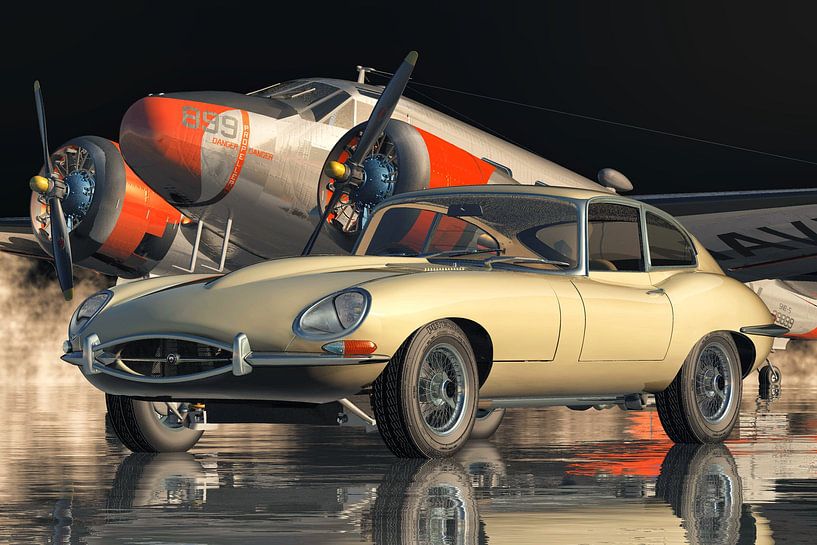 Jaguar E-Type - Une voiture de sport légendaire de 1960 par Jan Keteleer