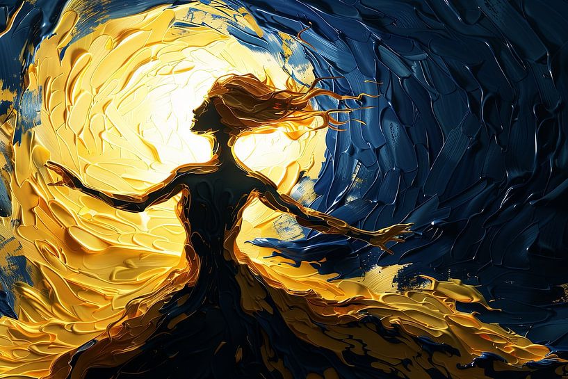 Bildnis einer Frau in den Farben van Goghs von Egon Zitter
