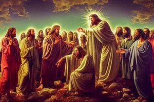 Auferstehung Jesu. Christliches Ostern, Gemälde -Kunst Illustration