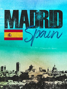 Madrid Espagne sur Printed Artings