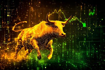 Bull market grafiek met datavisualisatie van Poster Art Shop