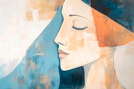 Traumhafte Frau im sanften Farbenmix von Poster Art Shop