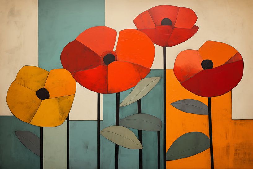 Poppies abstract by Bert Nijholt
