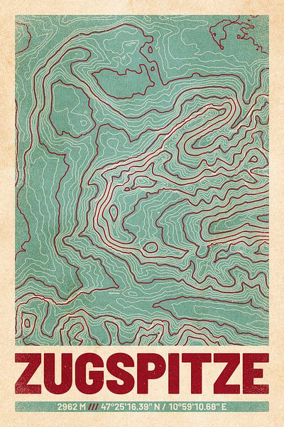 Zugspitze | Landkarte Topografie (Retro) von ViaMapia