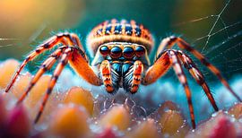 Zebra jumping spider in the landscape