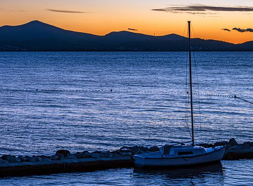 Croatie : Le voilier au coucher du soleil