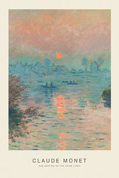 Ondergaande zon op de Seine - Claude Monet van Nook Vintage Prints