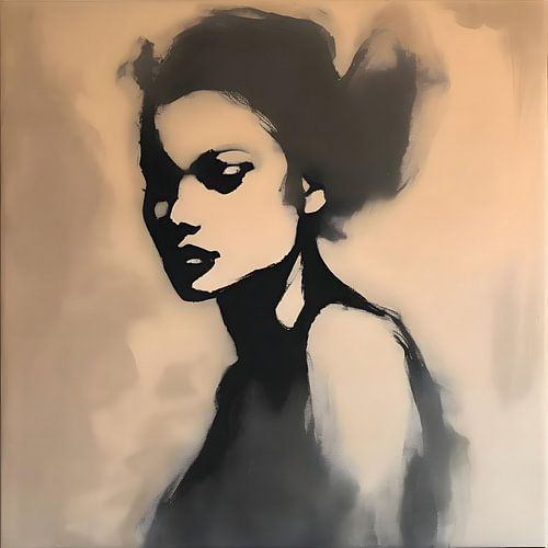 Houtskool Tekening Vrouw