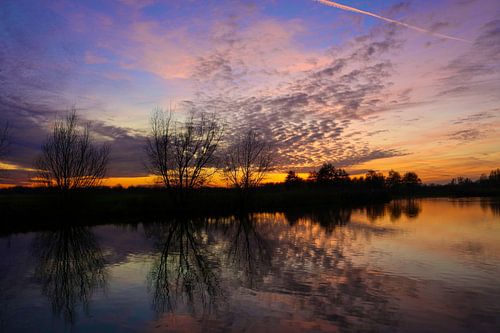 Coucher de soleil en réflexion