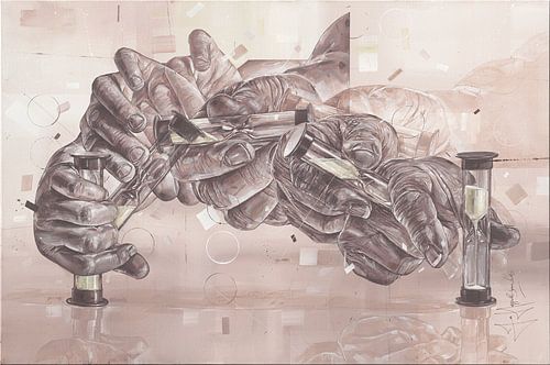 Een schilderij met de titel: Vergankelijkheid.