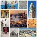 Collage Marokko Tanger Casablanca Altstadt Rabat Marrakesch Brot von Dieter Walther Miniaturansicht
