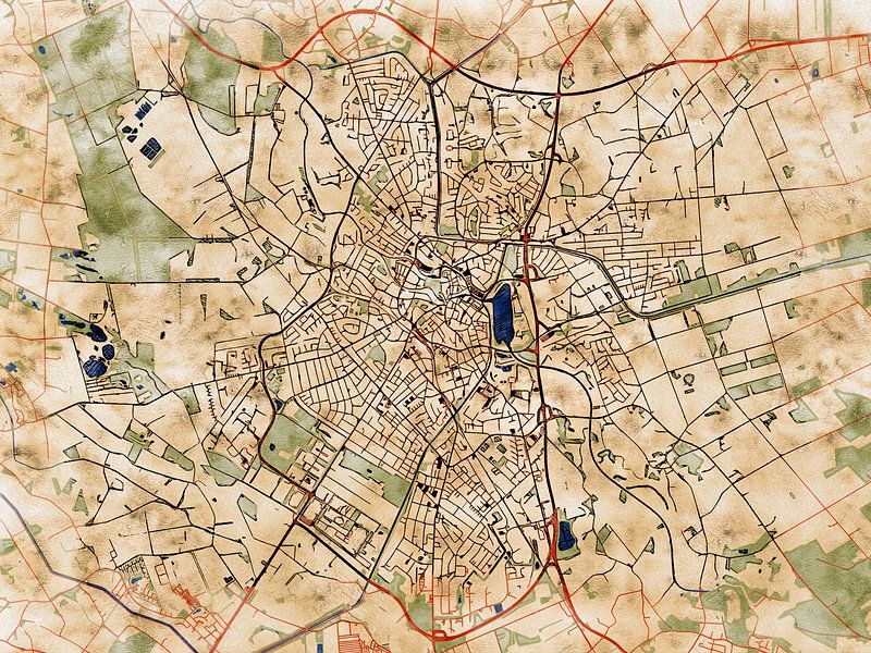 Map of Nordhorn with the style 'Serene Summer' by Maporia