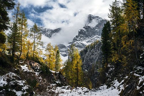 First snow in the Bavarian Alps at Königssee
