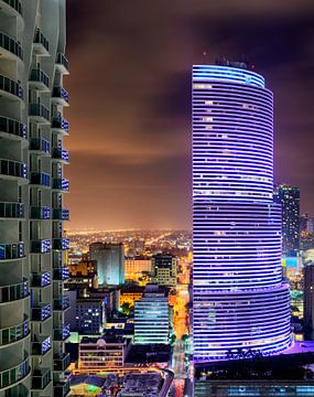Miami Tower at Night by Mark den Hartog