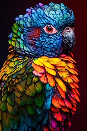 Kleurrijke papegaai met details