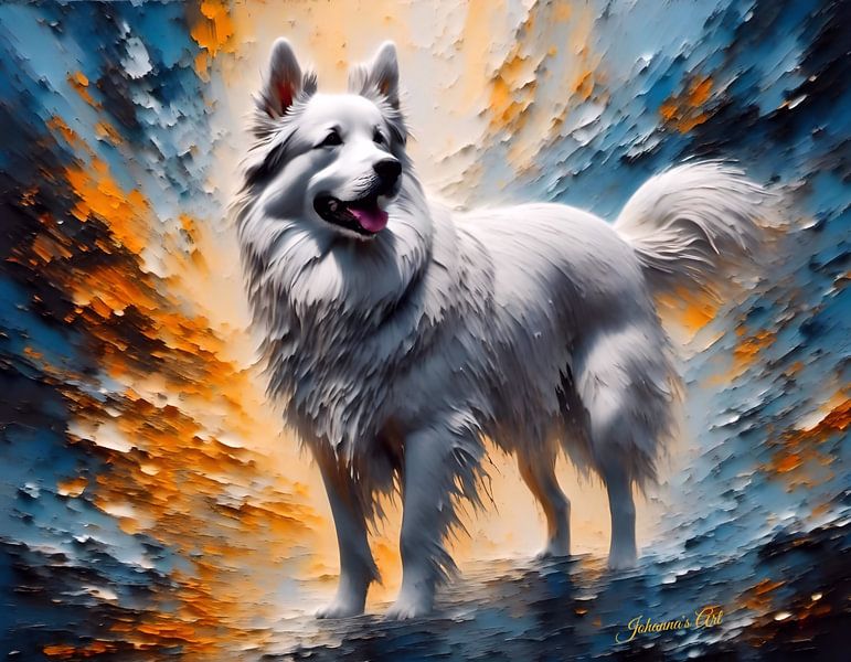 Loyaler Lappländer: Ein atemberaubendes Porträt eines lappländischen Schäferhundes by Johanna's Art von Johannas Art Creations