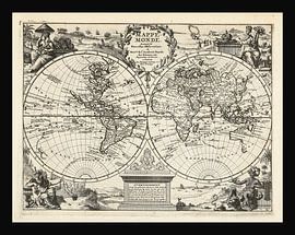 Old world map from around 1625