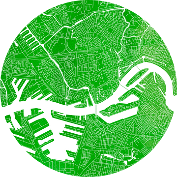 Rotterdam Stadskaart | Groene Aquarel van WereldkaartenShop