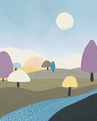 Bomen en een riviertje