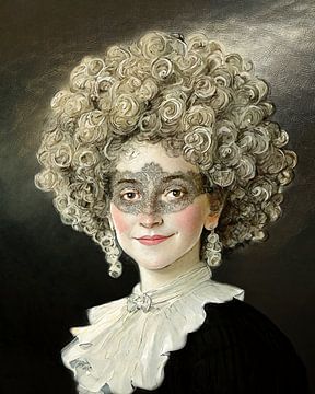 Portret van een Klassieke vrouw met masker van Studio Pieternel