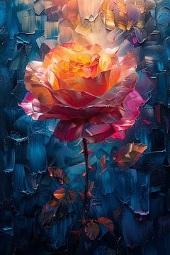 Vibrant Abstract Rose in Dynamic Poster Style Image by Felix Brönnimann