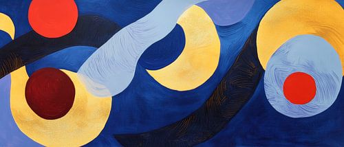 Abstracte kleurencompositie met cirkels