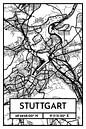 Stuttgart – City Map Design Stadtplan Karte (Retro) von ViaMapia Miniaturansicht
