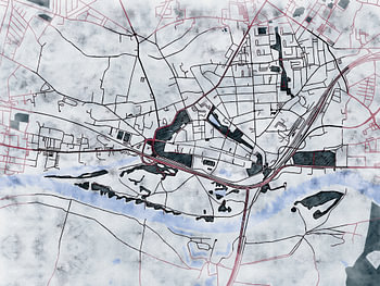 Karte von Lutherstadt Wittenberg im stil 'White winter'