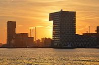 Sonnenuntergang über Lloydpier Rotterdam von Frans Blok Miniaturansicht